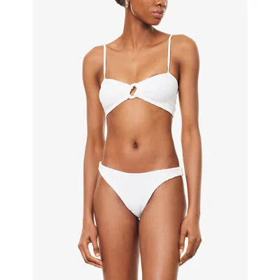 Hunza G Womens  Misty Pearly-hoop Seersucker Bikini Set
