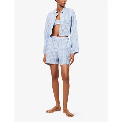 Lounge Underwear Womens  Check Cropped Cotton Shirt