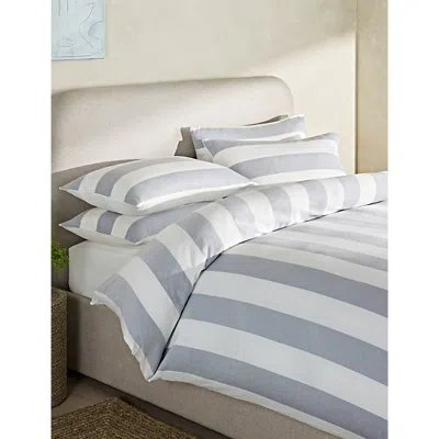 The White Company Maris Stripe Classic Standard Cotton Pillowcase 50cm X 75cm