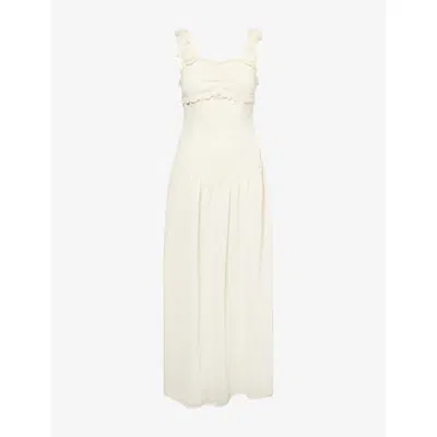 Amy Lynn Womens  Viola Rose-appliqué Woven Maxi Dress In Neutral