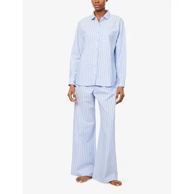 Lounge Underwear Womens  Oversized Pinstripe Cotton Shirt