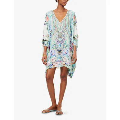 Camilla Womens  Sunrise In Sintra V-neck Silk Kaftan