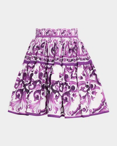 Dolce & Gabbana Women Maiolica Print Poplin Mini Skirt