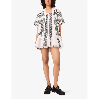 Maje Short-sleeved Embroidered Shirt