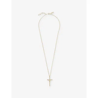 Commonlines Mens  Studded Cross Sterling-silver Necklace