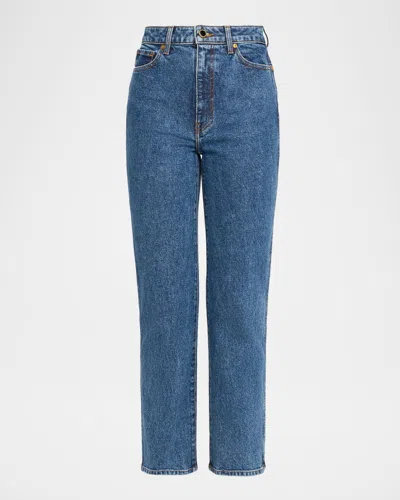 Khaite Corben Straight-leg Jeans In Blue