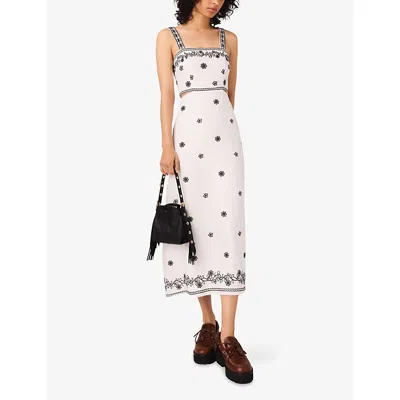 Maje Embroidered Cut-out Maxi Dress