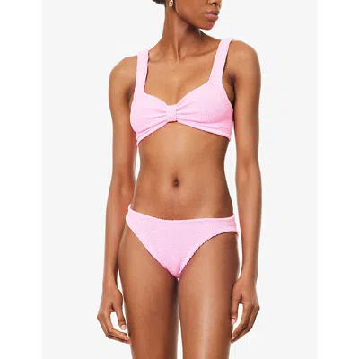Hunza G Bonnie Crinkle Twist Two-piece Swimsuit In Pink