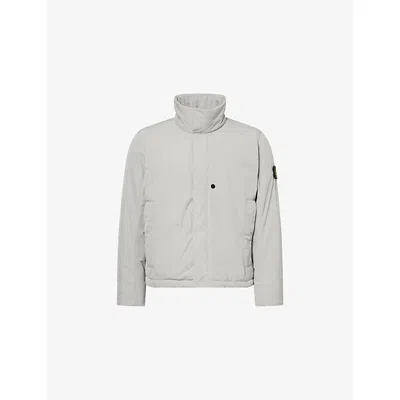 Stone Island Mens  Micro Twill Logo-patch Padded Woven Jacket In Gray