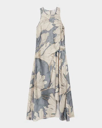 Reiss Mieke Floral Sleeveless Satin Dress