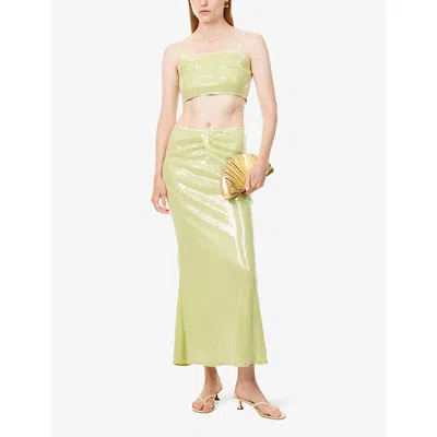 Amy Lynn Womens  Riva Sequin Woven Midi Skirt