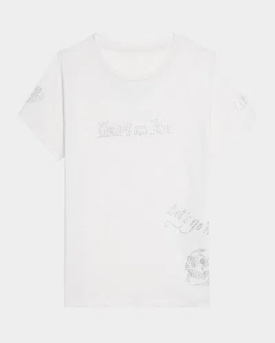 Zadig & Voltaire Alys Strass Hearts On Fire T-shirt