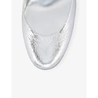 Christian Louboutin Womens  Miss Sab 85 Metallic-leather Courts