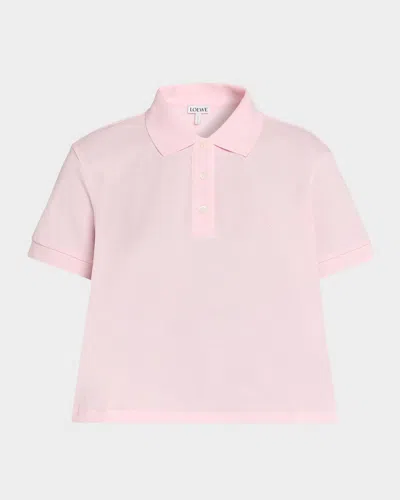 Loewe Short-sleeve Trapeze Polo Top In Pink