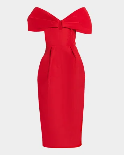 Carolina Herrera Silk Off-the-shoulder Column Dress