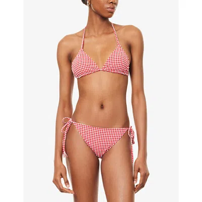 Hunza G Womens  Sabrina Gingham-print Triangle Bikini