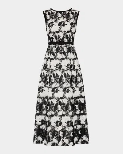 Milly Paloma Two Tone Lace Midi Dress Short Sleeve Top