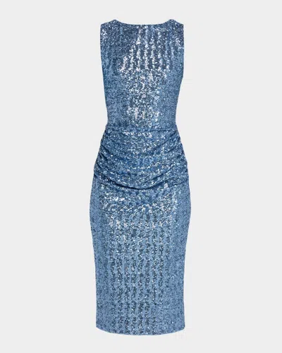 Chiara Boni La Petite Robe Sleeveless Sequin Midi Sheath Dress In Blue