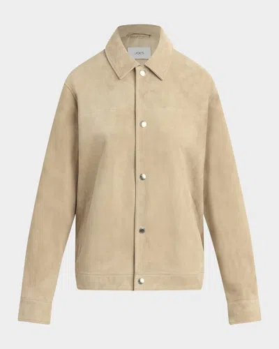Joe's Jeans Men's Benson Suede Snap-front Jacket In Neutral