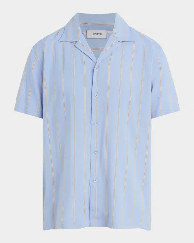 Joe's Jeans Men's Viscose Stripe Camp Shirt In Blue