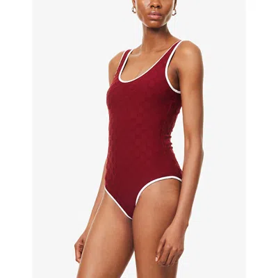 Gucci Womens  Lido Monogram Jacquard Swimsuit
