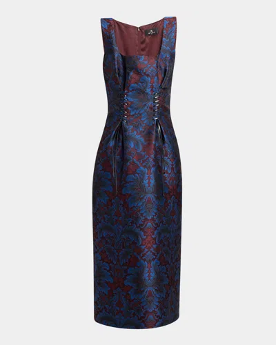 Etro Paisley Jacquard Corset Sheath Dress