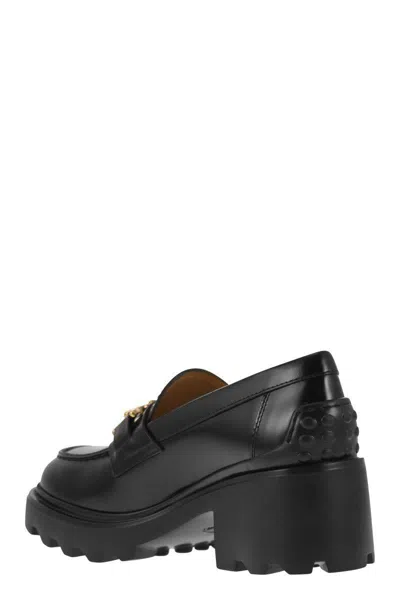 Tod's Leather Moccasin With Carrarmato Bottom