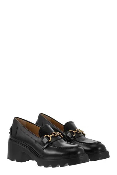 Tod's Leather Moccasin With Carrarmato Bottom