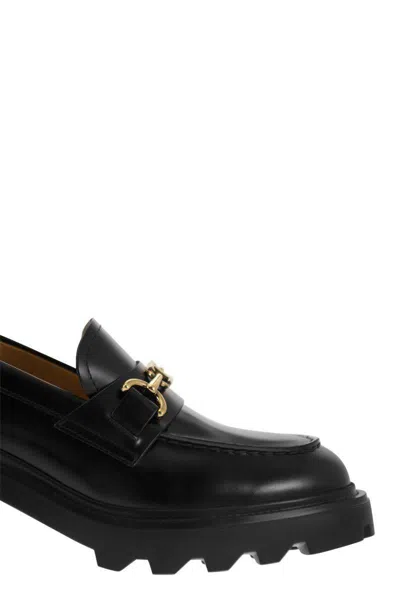 Tod's Leather Moccasin With Carrarmato Bottom