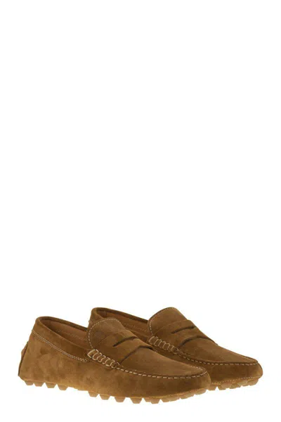 Tod's Suede Moccasin Moccasin In Brown
