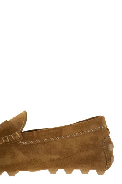 Tod's Suede Moccasin Moccasin In Brown