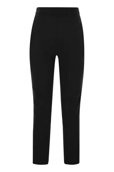 Elisabetta Franchi Straight Crepe Trousers With Zip