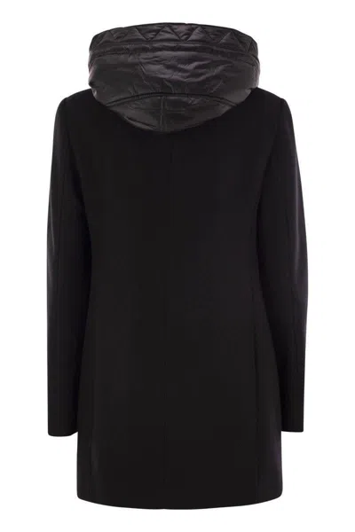 Fay Toggle Coat In Wool Cloth In Black