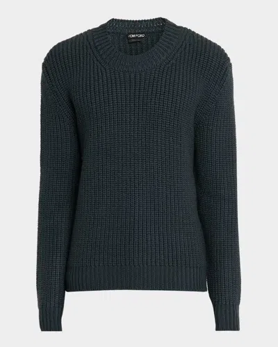 Tom Ford Men's Cashmere And Wool Half-stitch Crewneck Sweater
