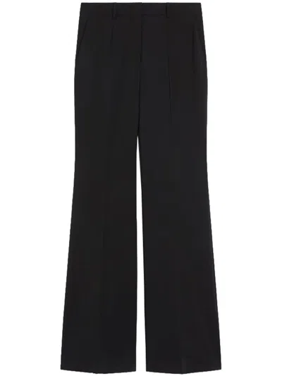 Sportmax Flared Stretch Wool Trousers In Black