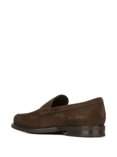 Tod's Leather Loafer Shoes In Brown