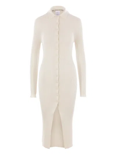 Meta Campania Collective Rib-knit Button Midi Dress