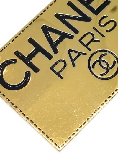 Pre-owned Chanel 1990-2000s Logo-engraved Brooch In Gold