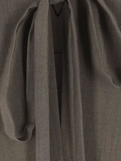 Loewe Tie-back Wool Blazer In Brown