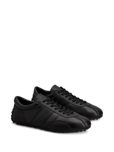 Tod's Leather Sneakers In Black