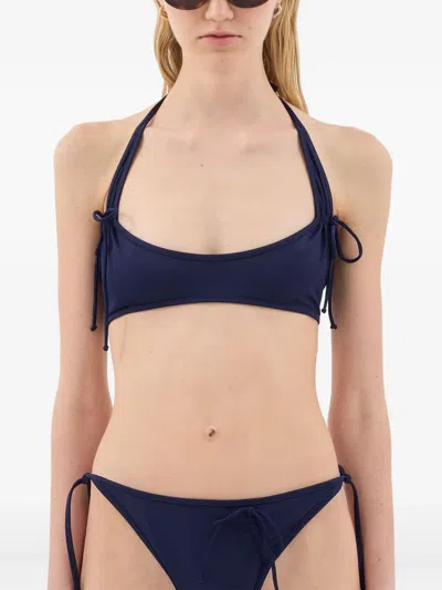 Sunnei Side-tie Bikini In Blue
