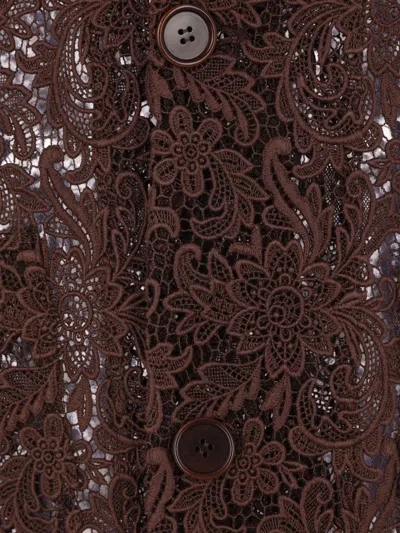 Meta Campania Collective Floral Lace Single-breasted Coat