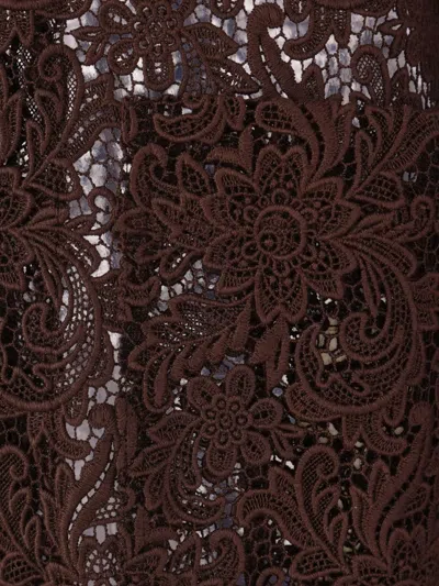 Meta Campania Collective Floral Lace Single-breasted Coat