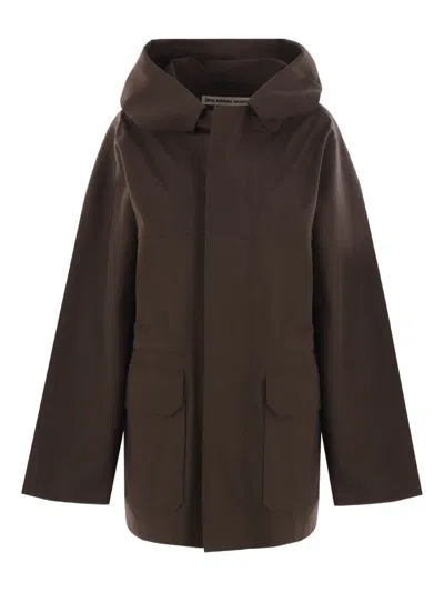 Meta Campania Collective Hooded Field Parka In Brown