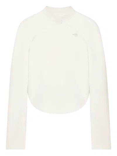 Courrèges Circle Asymmetrical Jacket In White