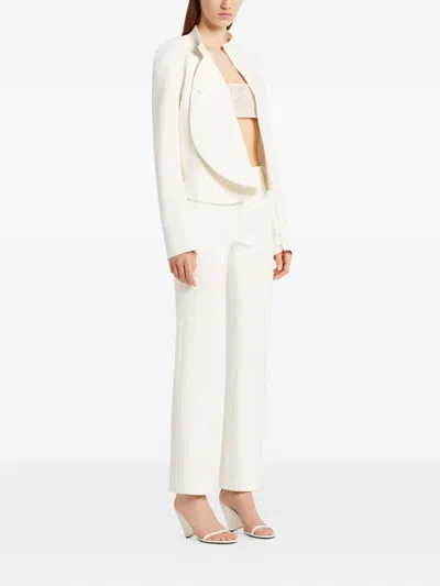 Courrèges Circle Asymmetrical Jacket In White