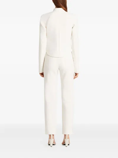 Courrèges Circle Asymmetrical Jacket In White