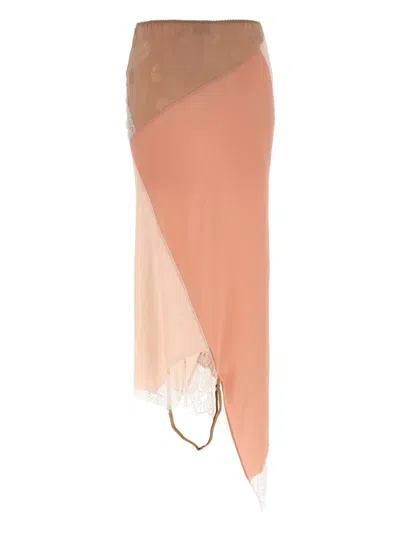 Moschino Lace-paneled Asymmetric Skirt