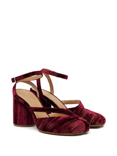 Maison Margiela Chenille Tabi Sandals With Asymmetrical Strap