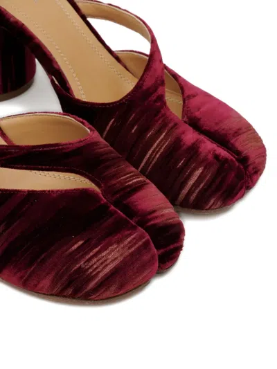 Maison Margiela Chenille Tabi Sandals With Asymmetrical Strap